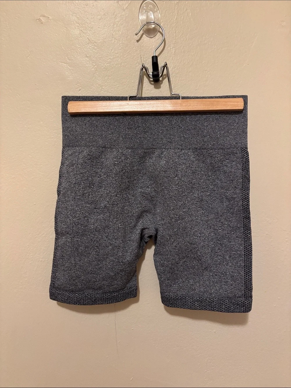 High-Waist Seamless Gray Bike Shorts